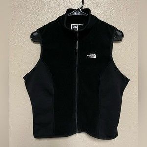 North face black fleece vest GUC size small